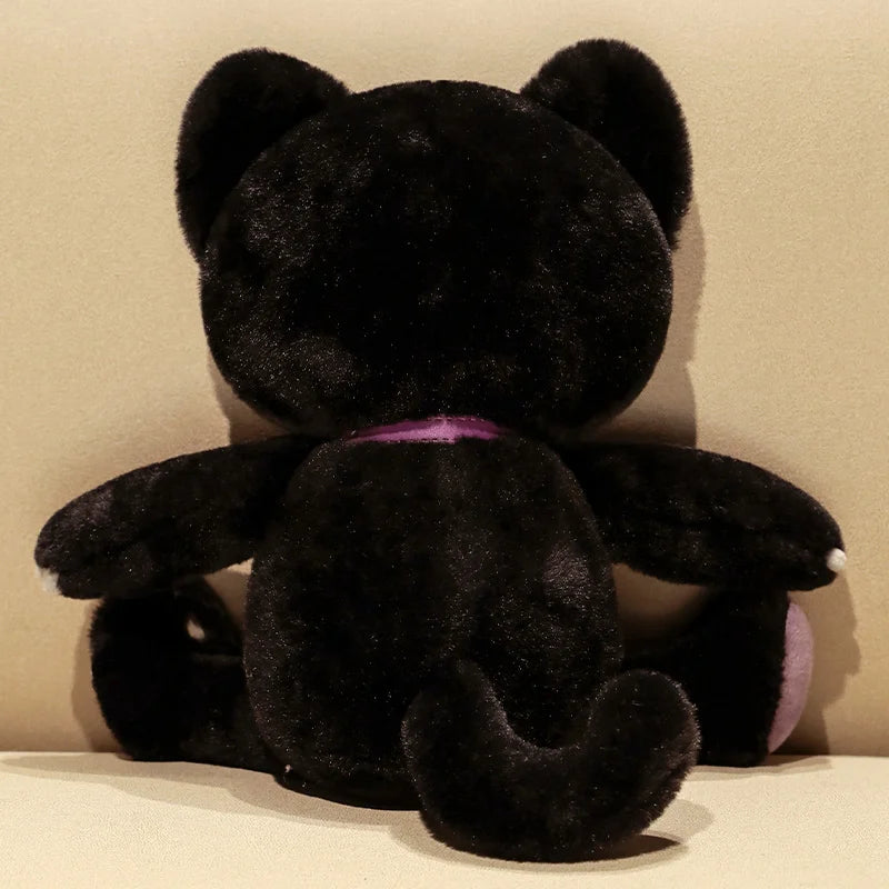 35cm Kawaii Black Serie Skeleton Cat Soft Plush Toy Creative Stuffed Animal Fluffly Gothic Skull Kitten for Kids Halloween Gifts Furever Adorable
