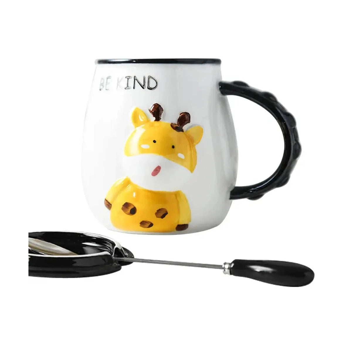 3D Giraffe Coffee Mug with Lid and Spoon-Furever Adorable