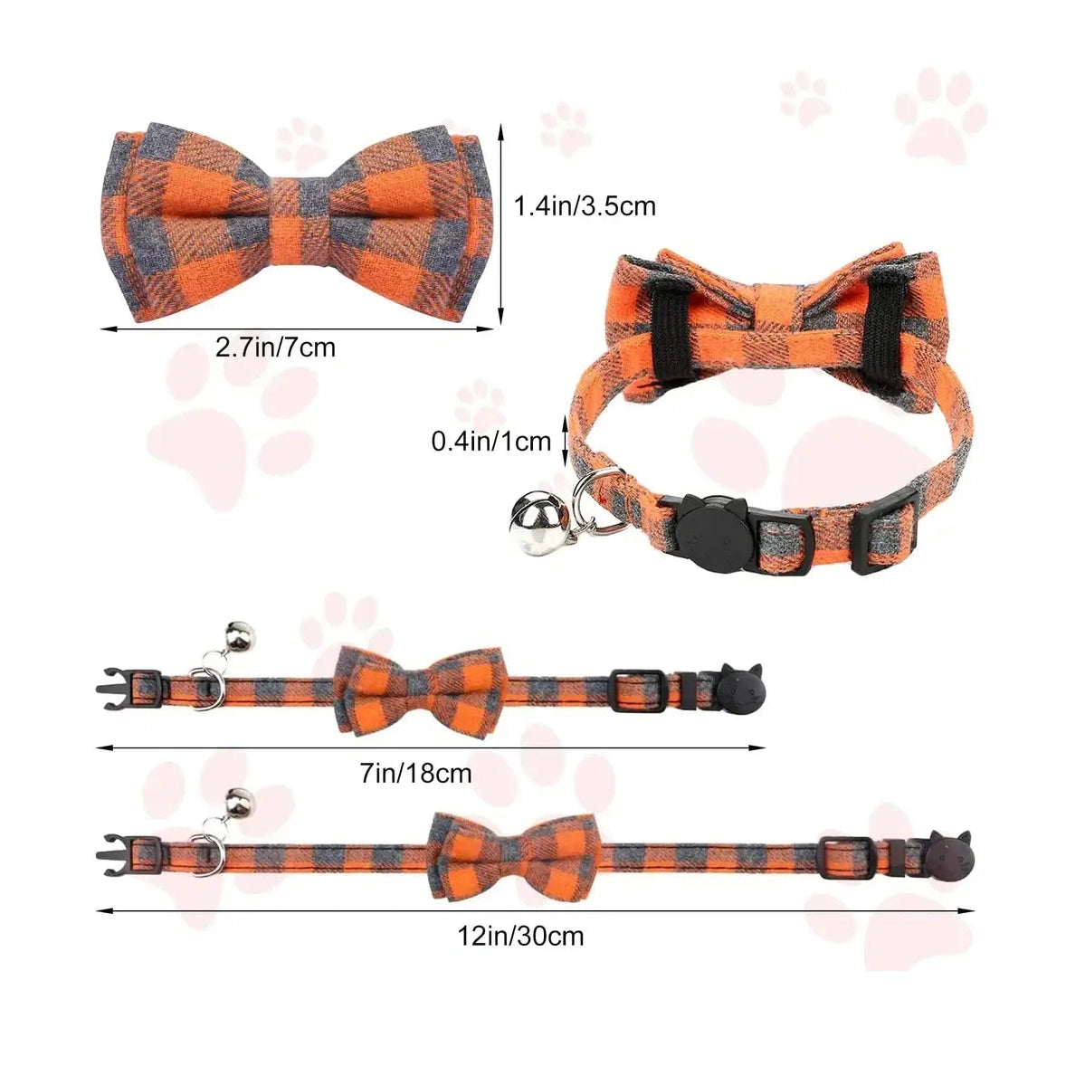 Adjustable Bow Tie with Sash Small Bell for Cats-Furever Adorable