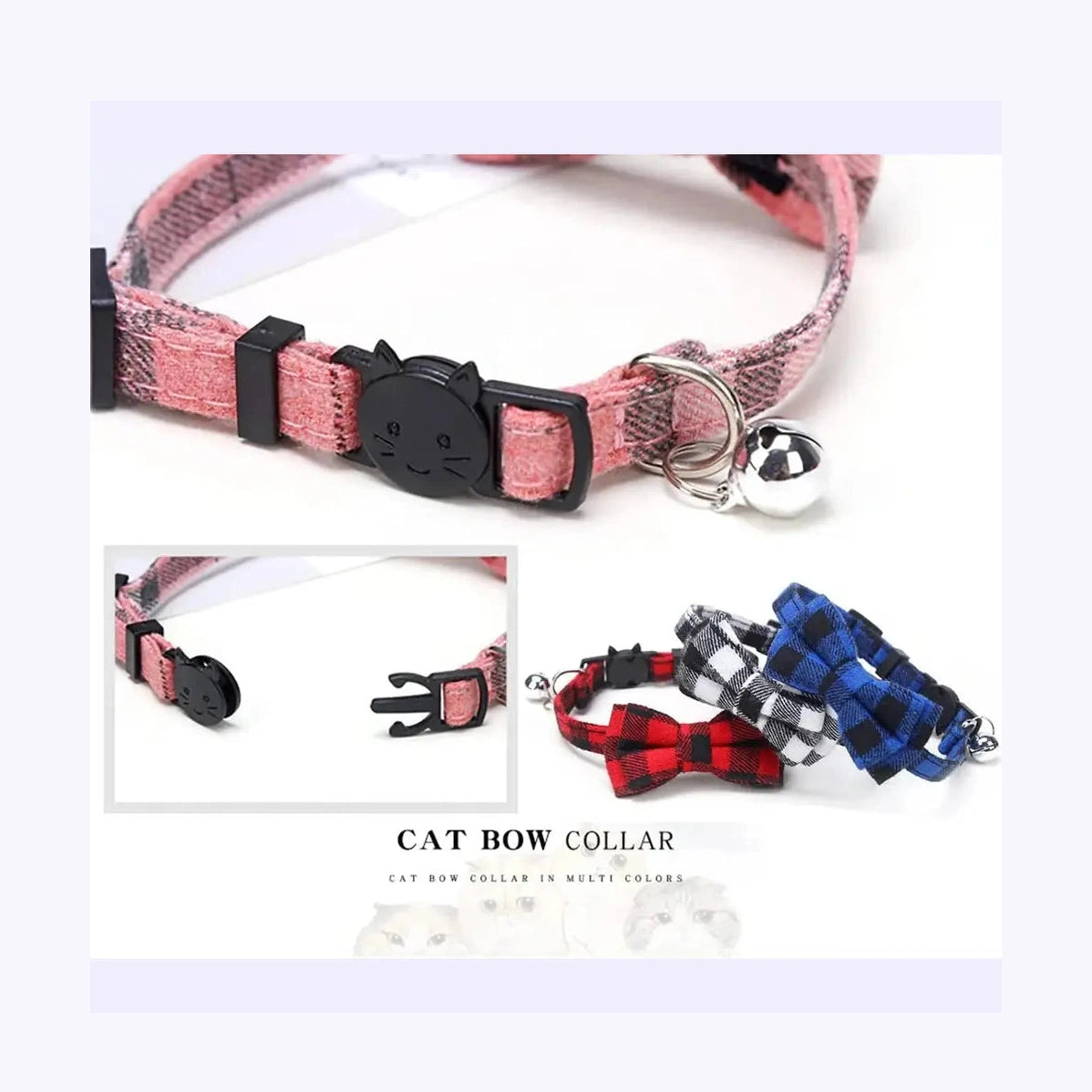 Adjustable Bow Tie with Sash Small Bell for Cats-Furever Adorable