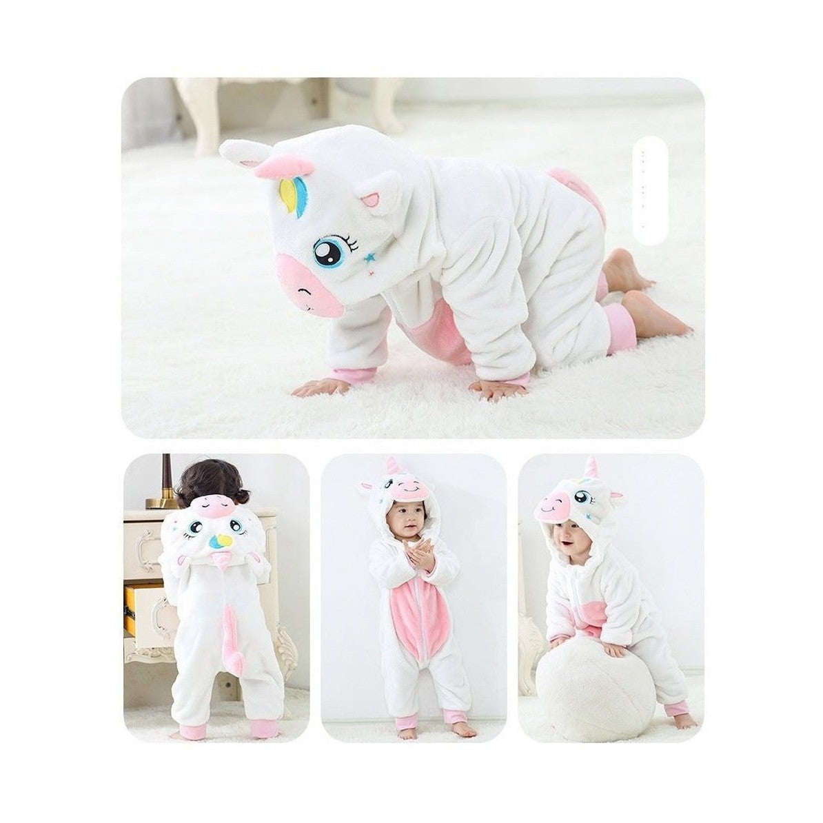 Baby onesie - White Unicorn-Furever Adorable
