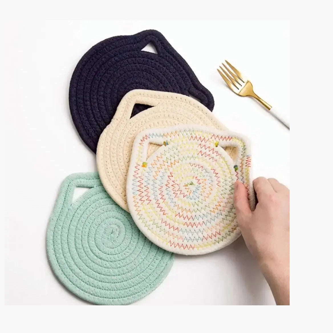 Cat Ear Shaped Heat-resistant Round Dining Table Placemat-Furever Adorable