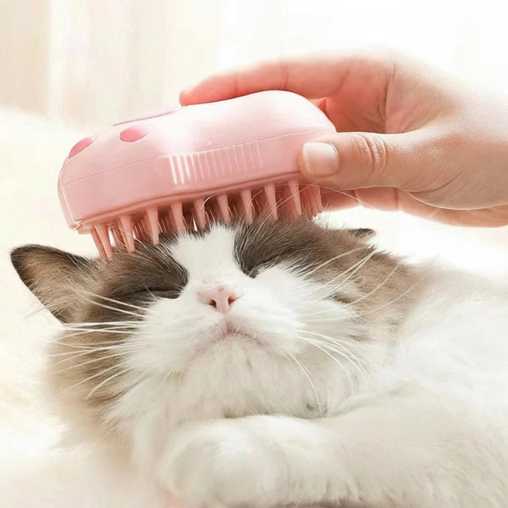 Cat Steam Brush Dog Massage Comb with Electric Water Spray Soft Silicone Pet Grooming Brush for Removing Tangled and Loose Hair Furever Adorable