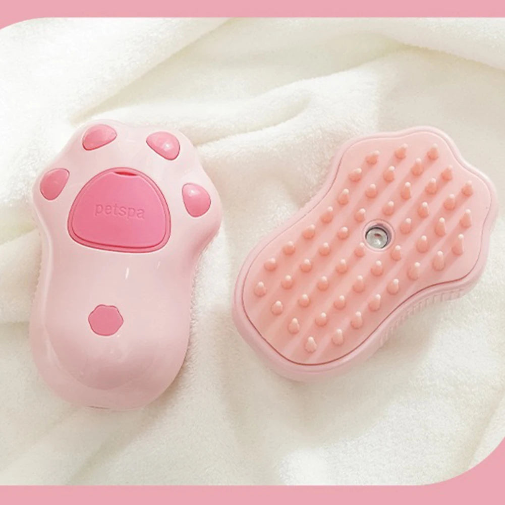 Cat Steam Brush Dog Massage Comb with Electric Water Spray Soft Silicone Pet Grooming Brush for Removing Tangled and Loose Hair Furever Adorable