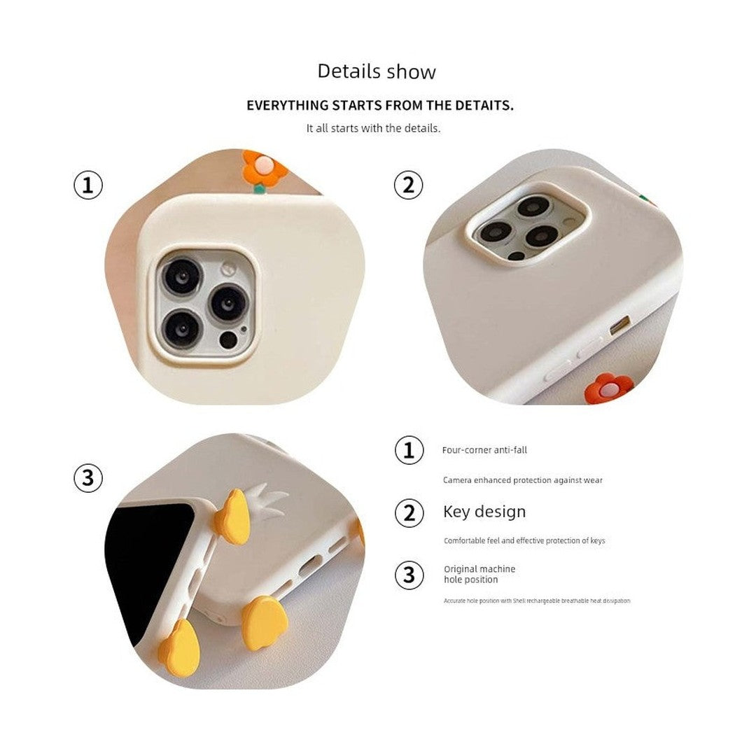 Cute 3D Duck Silicone Case for iPhone 14 13 12 11 Pro XS MAX-Furever Adorable