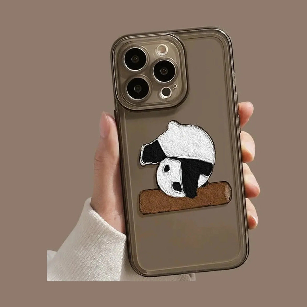 Cute Panda Patterned Transparent iPhone Case-Furever Adorable