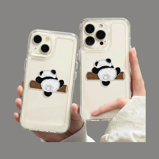 Cute Panda Patterned Transparent iPhone Case-Furever Adorable