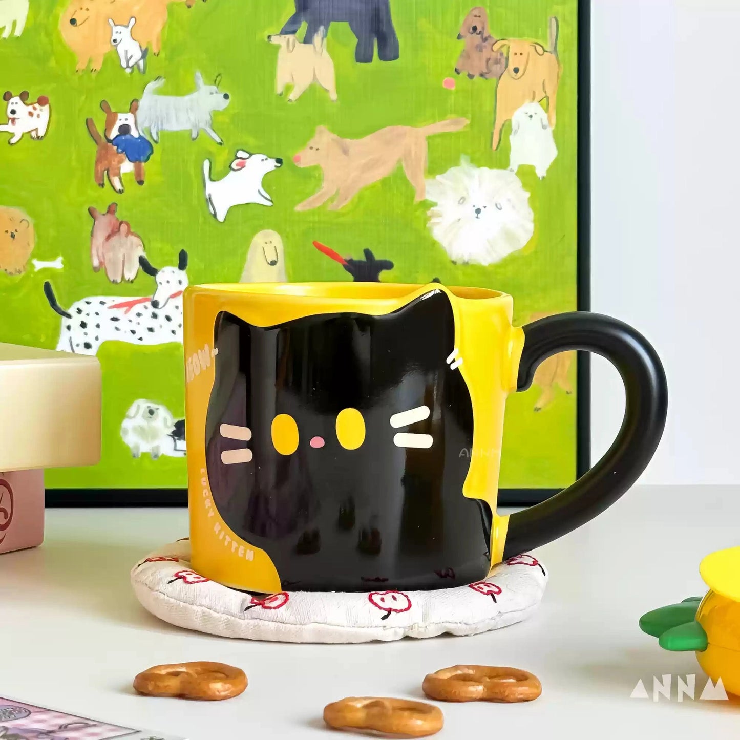 Cute Vintage Cat Ceramic Mug Furever Adorable