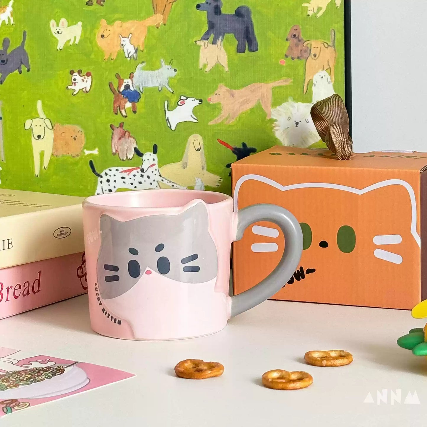 Cute Vintage Cat Ceramic Mug Furever Adorable