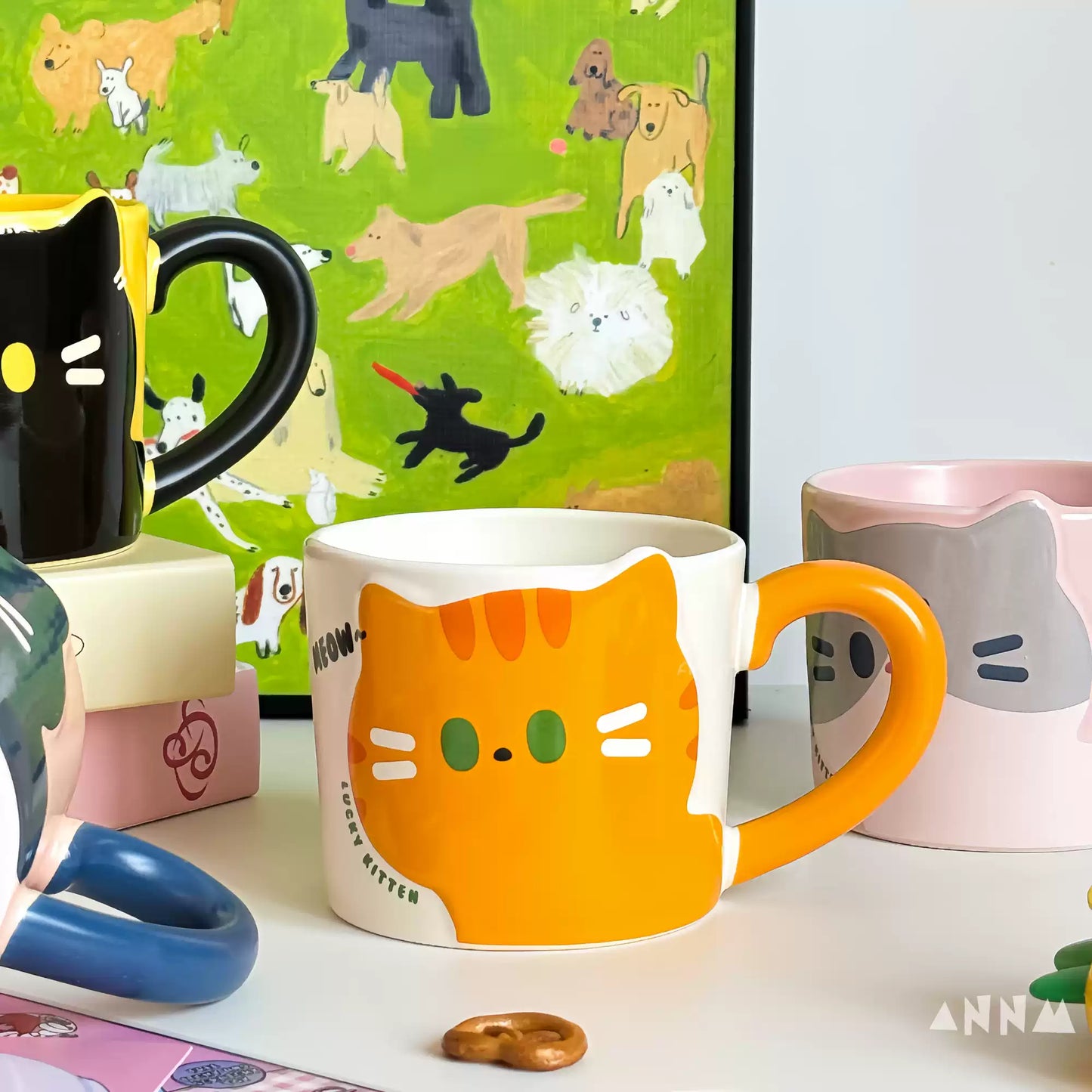 Cute Vintage Cat Ceramic Mug Furever Adorable