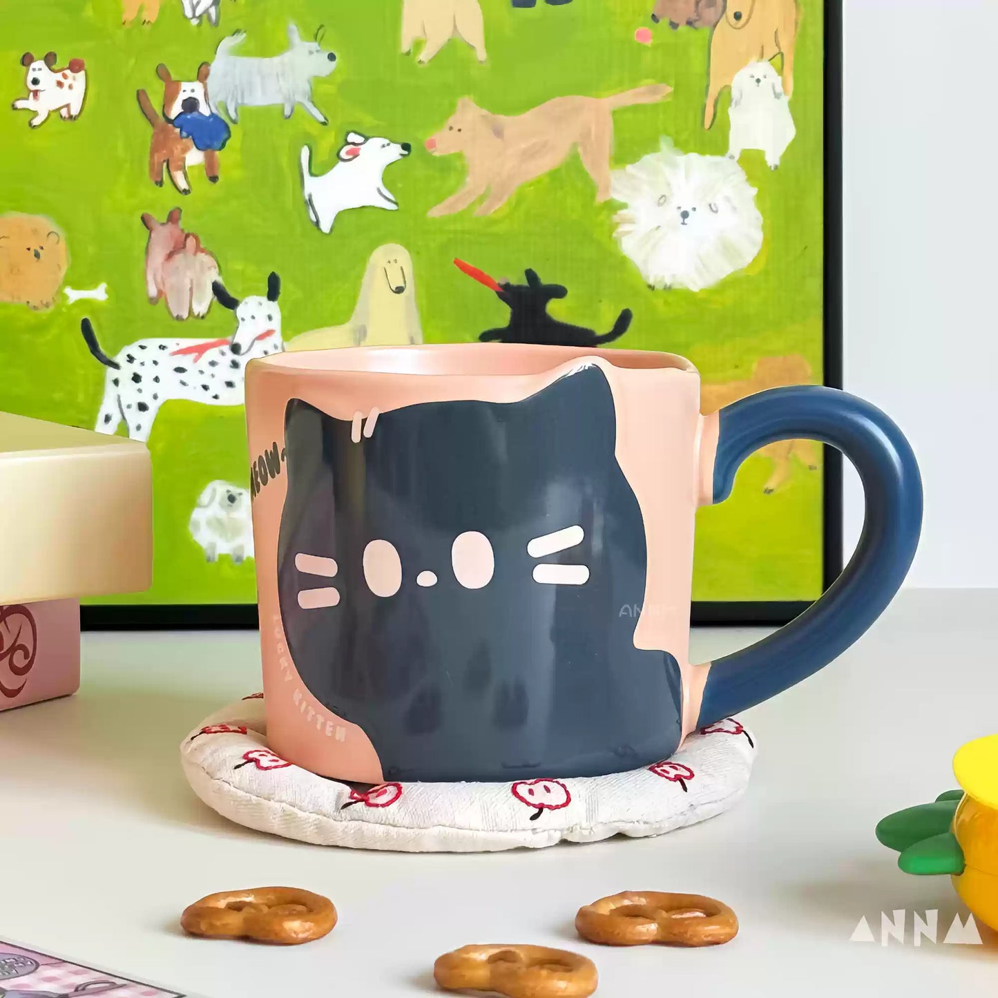 Cute Vintage Cat Ceramic Mug Furever Adorable