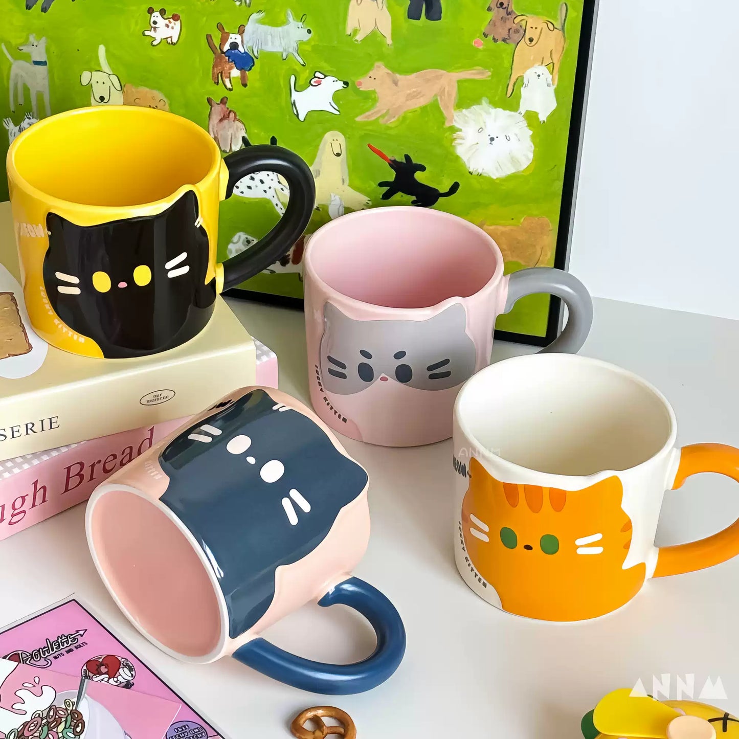 Cute Vintage Cat Ceramic Mug Furever Adorable