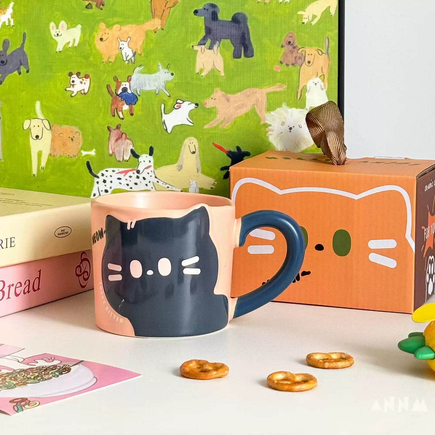 Cute Vintage Cat Ceramic Mug Furever Adorable