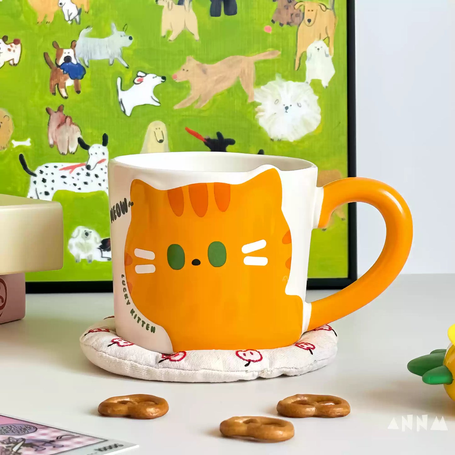 Cute Vintage Cat Ceramic Mug Furever Adorable