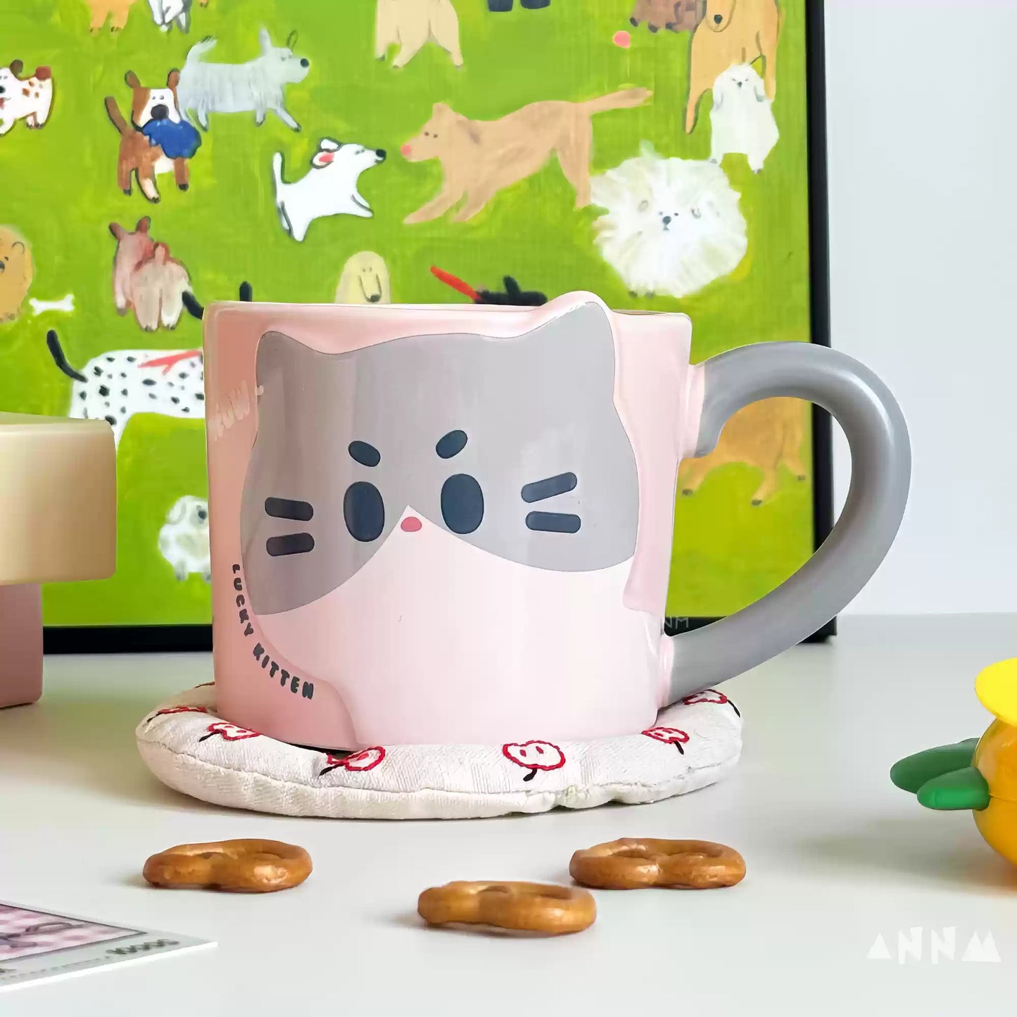 Cute Vintage Cat Ceramic Mug Furever Adorable