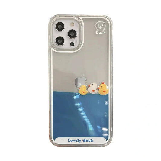 Cute Yellow Duck Transparent Phone Case for Apple iPhone-Furever Adorable