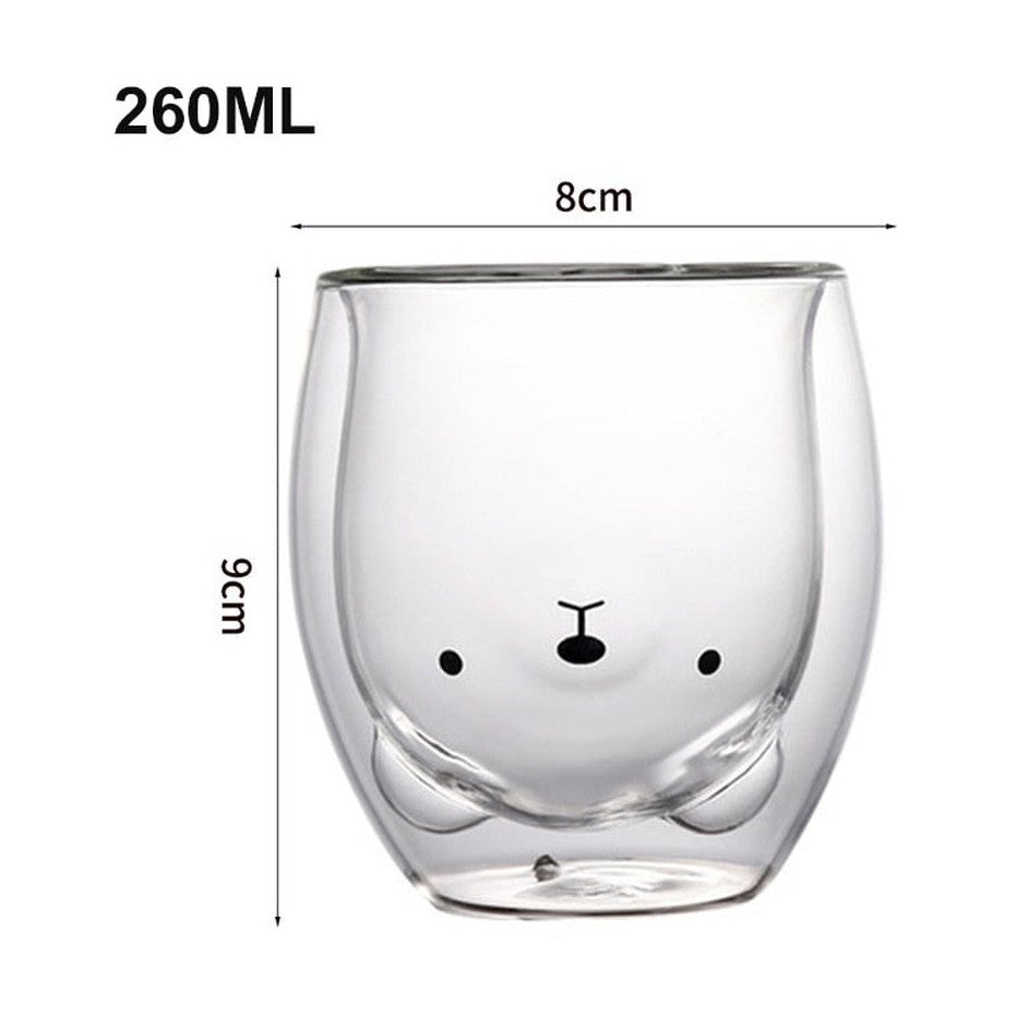 Double-Layer Glass Coffee Cup- Bear / Duck / Cat / Dog-Furever Adorable