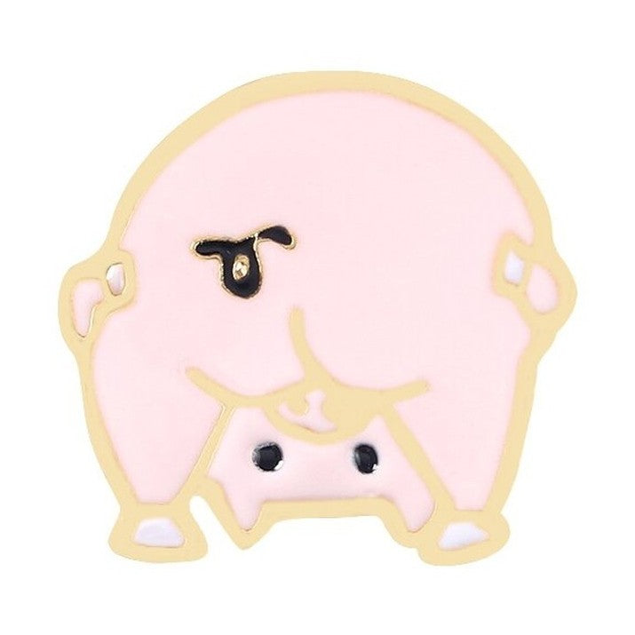 Enamel Yoga Piggy / Panda Butt Brooch Pin-Furever Adorable