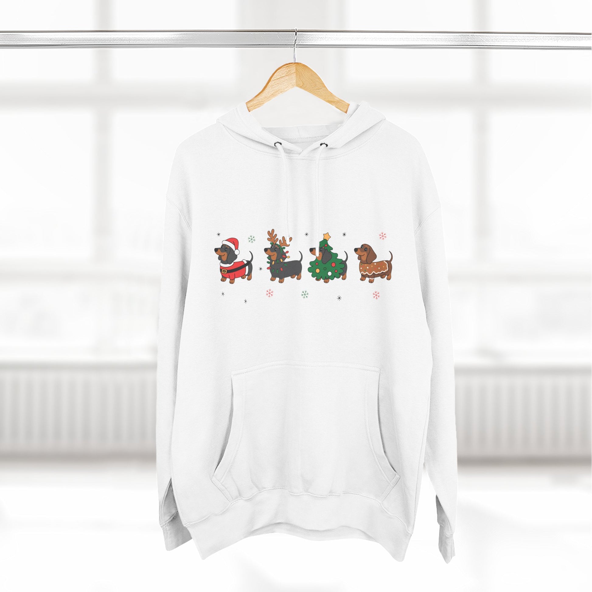 Fleece Hoodie Christmas Dachshund Furever Adorable