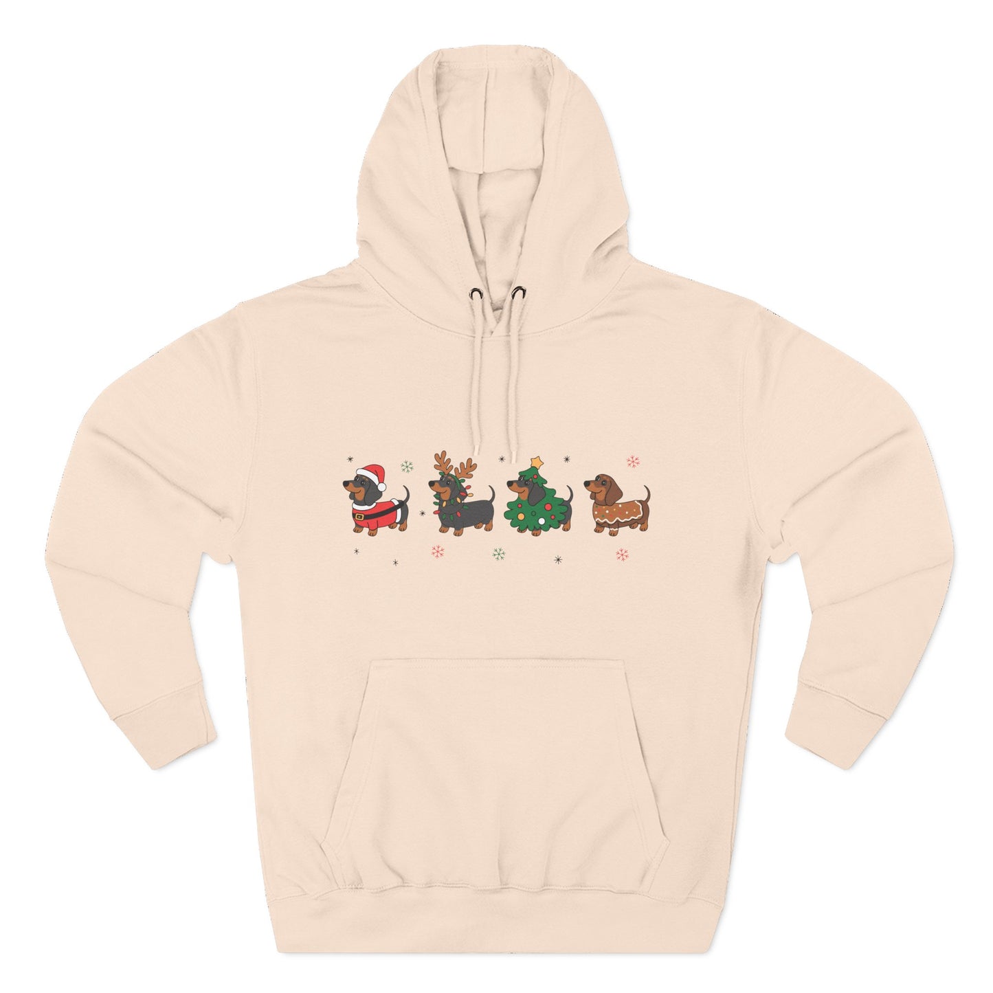 Fleece Hoodie Christmas Dachshund Furever Adorable