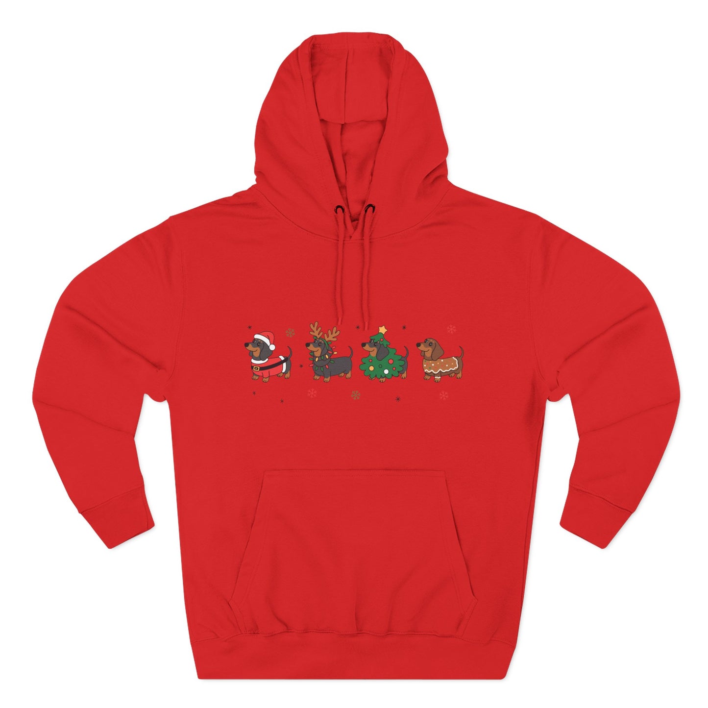 Fleece Hoodie Christmas Dachshund Furever Adorable