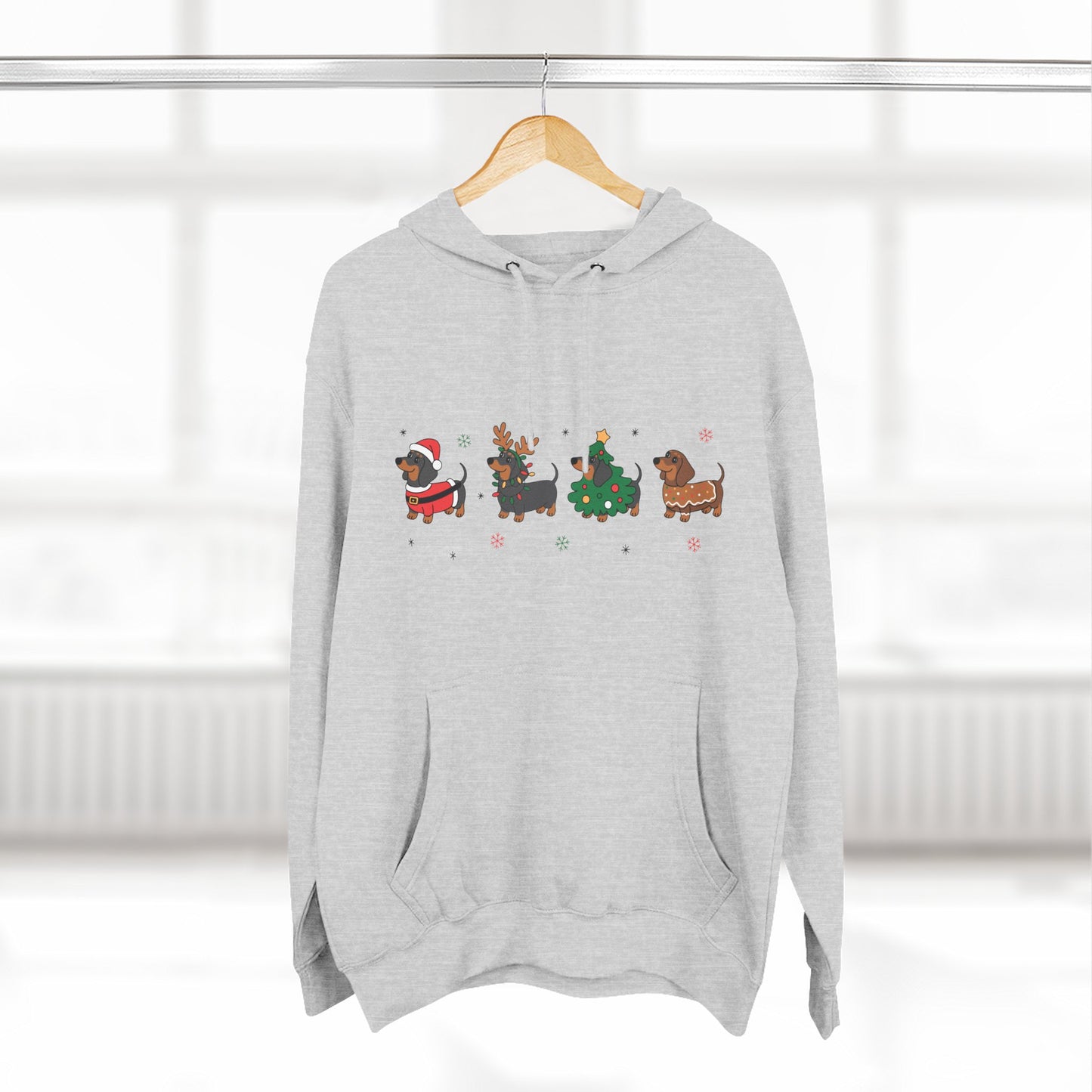 Fleece Hoodie Christmas Dachshund Furever Adorable