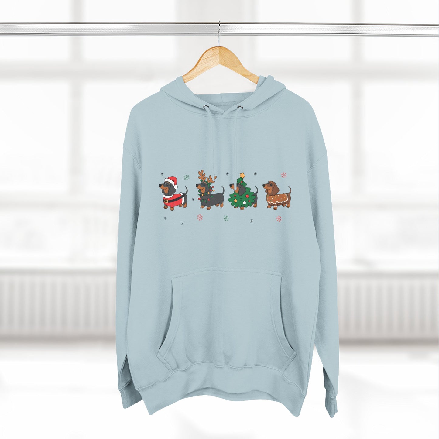 Fleece Hoodie Christmas Dachshund Furever Adorable