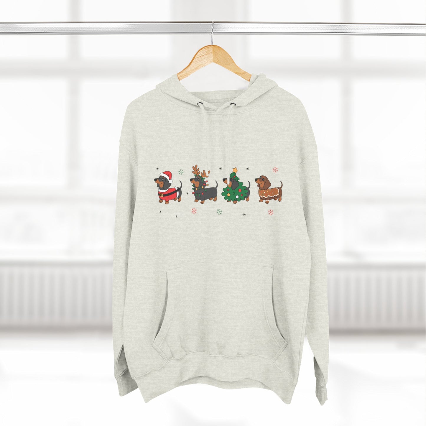 Fleece Hoodie Christmas Dachshund Furever Adorable