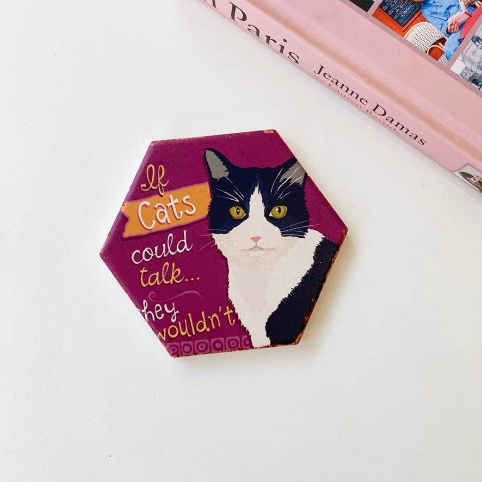Funny cat coaster-Furever Adorable