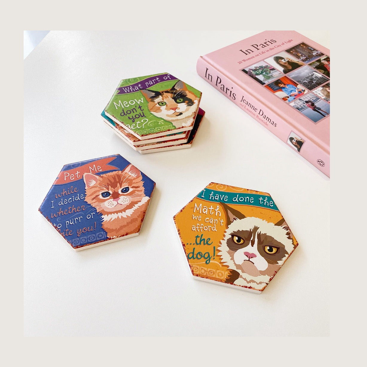 Funny cat coaster-Furever Adorable