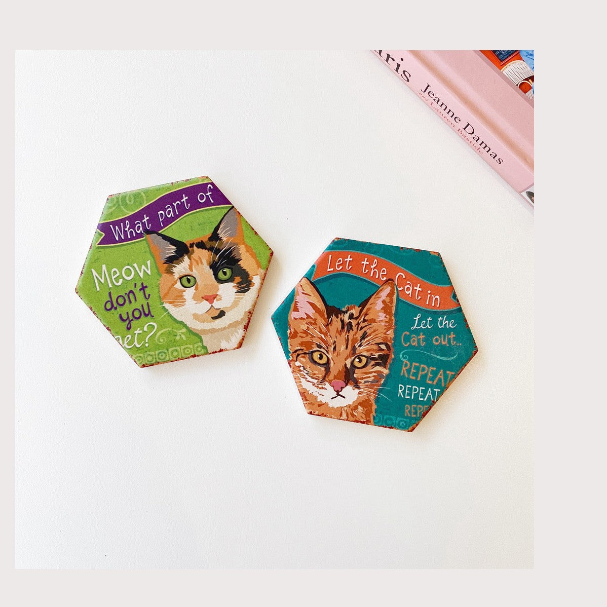 Funny cat coaster-Furever Adorable