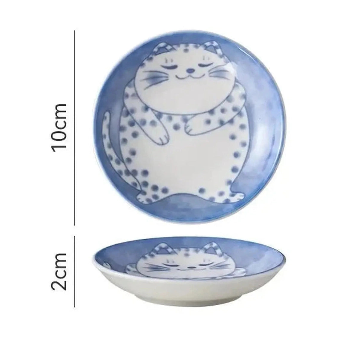 Japanese Style Ceramic Dessert Sauce Dish - Lucky Cat Style-Furever Adorable