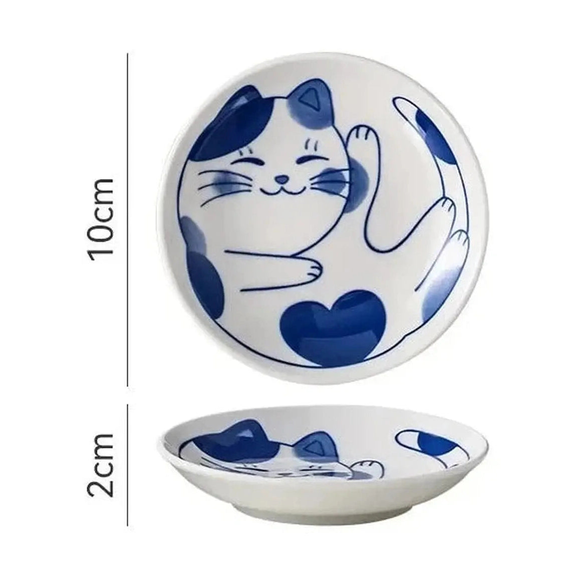 Japanese Style Ceramic Dessert Sauce Dish - Lucky Cat Style-Furever Adorable
