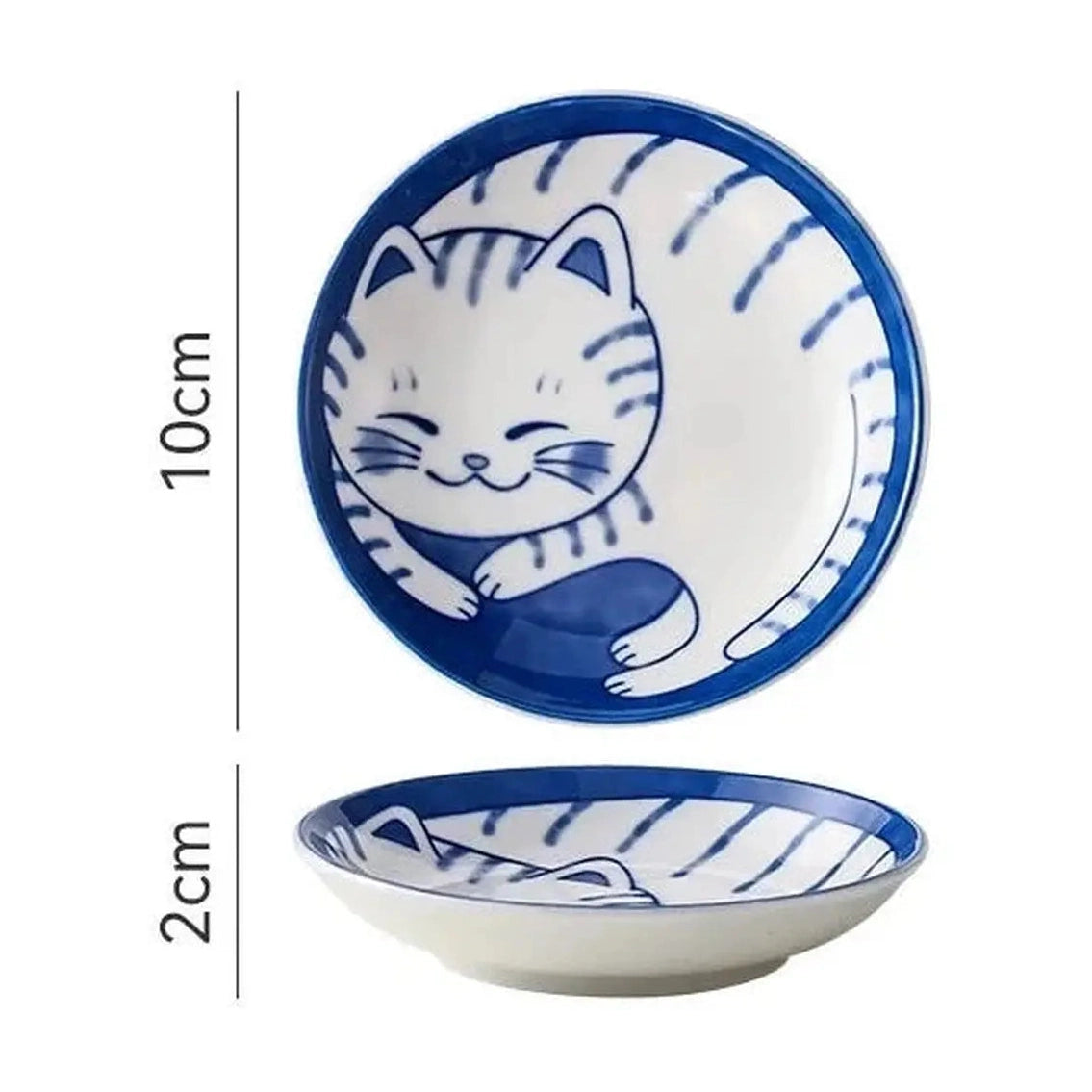 Japanese Style Ceramic Dessert Sauce Dish - Lucky Cat Style-Furever Adorable