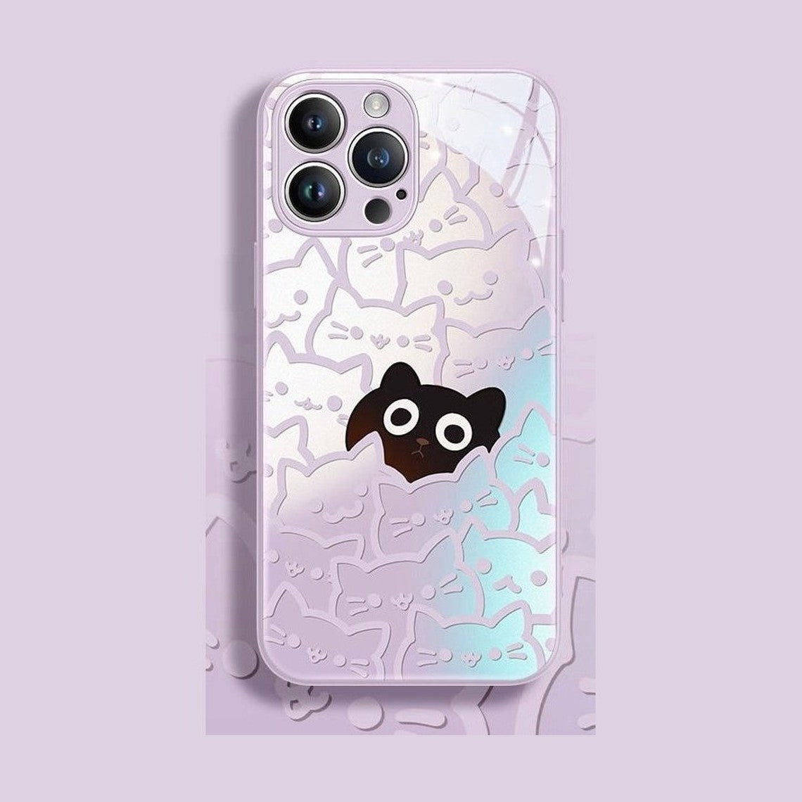 Liquid Glass Cat Pattern Phone Case-Furever Adorable