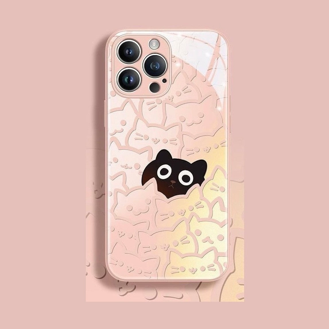 Liquid Glass Cat Pattern Phone Case-Furever Adorable