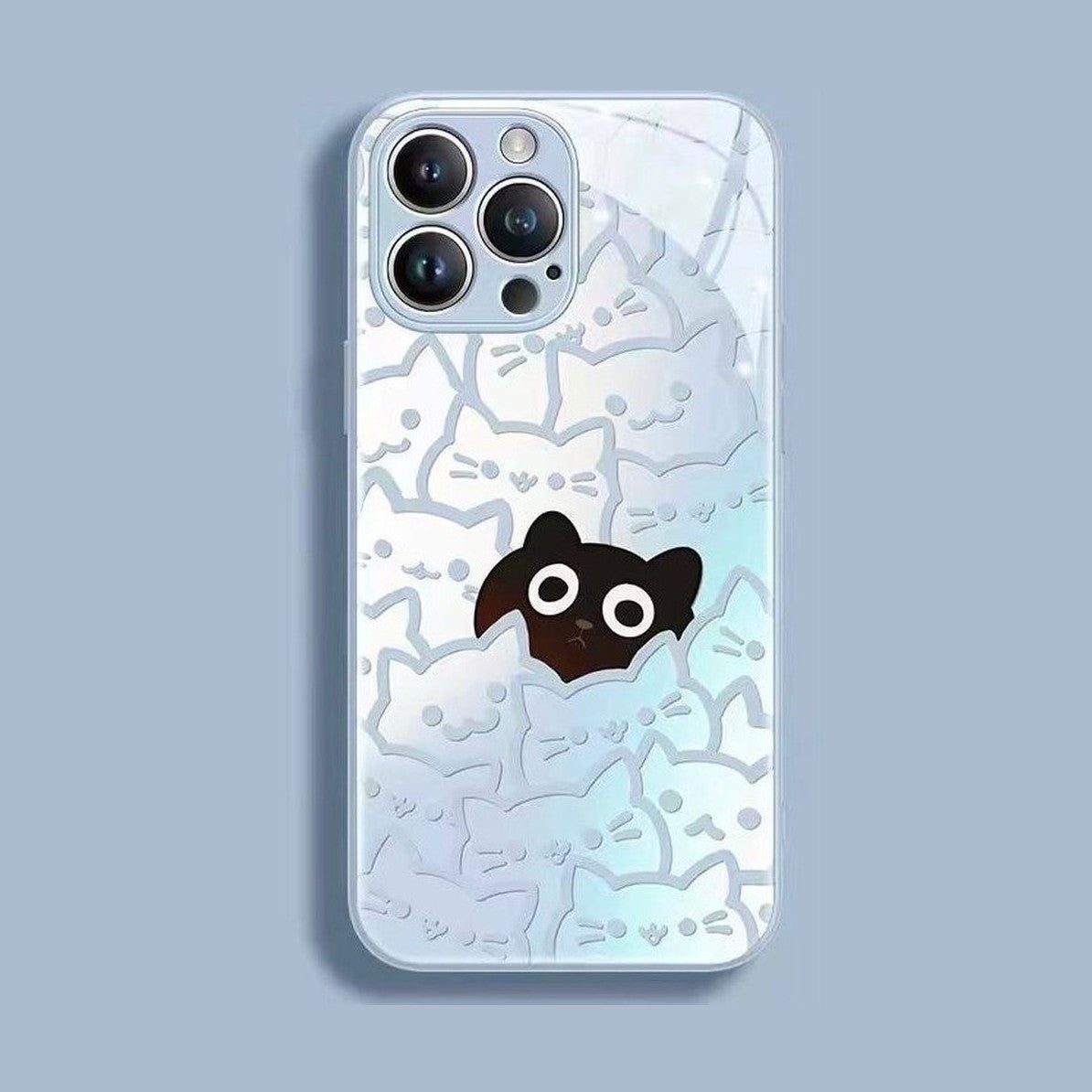 Liquid Glass Cat Pattern Phone Case-Furever Adorable