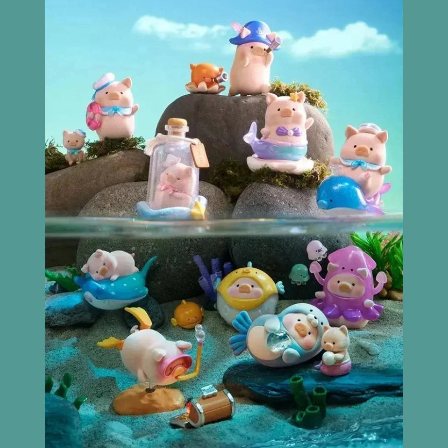 Lulu Canned Pig Ocean Series Blind Box Caixa Caja Girls Dolls Boys Gift Mystery Box Anime Action Figure Toys Furever Adorable