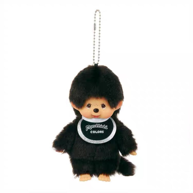 Monchhichi Fluffy Monochrome Keychain Collection - Black & White Kawaii Cutie Buddies Furever Adorable