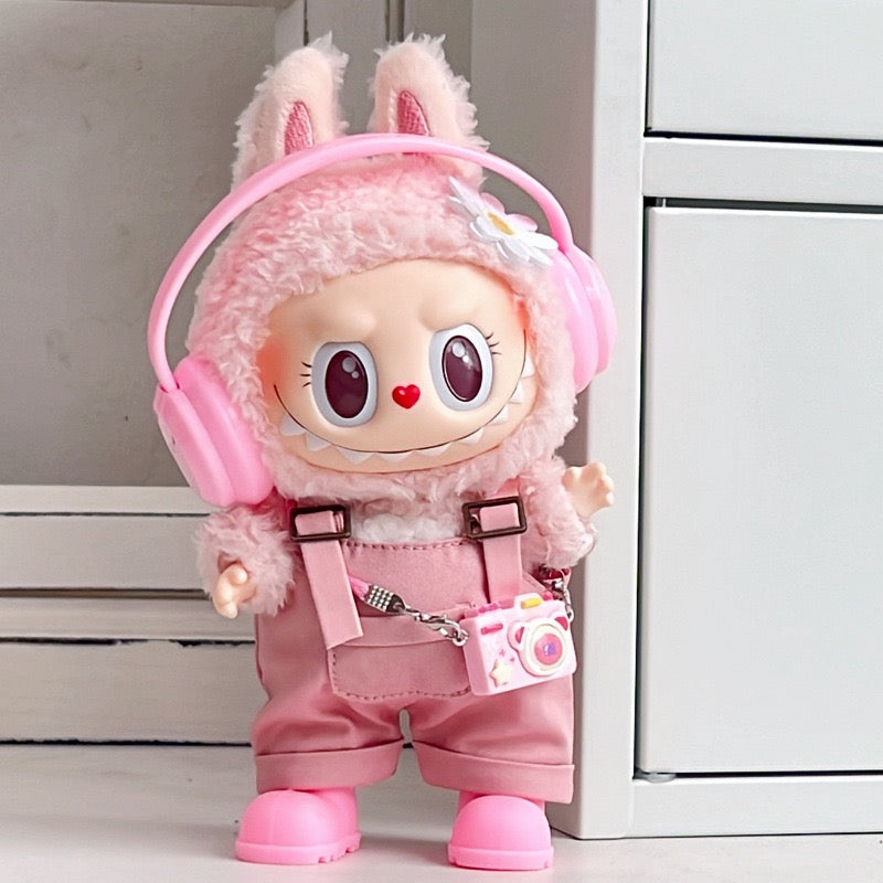 OUTFIT ONLY Labubu’s overalls with headsets Furever Adorable