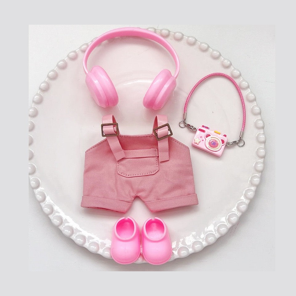 OUTFIT ONLY Labubu’s overalls with headsets Furever Adorable