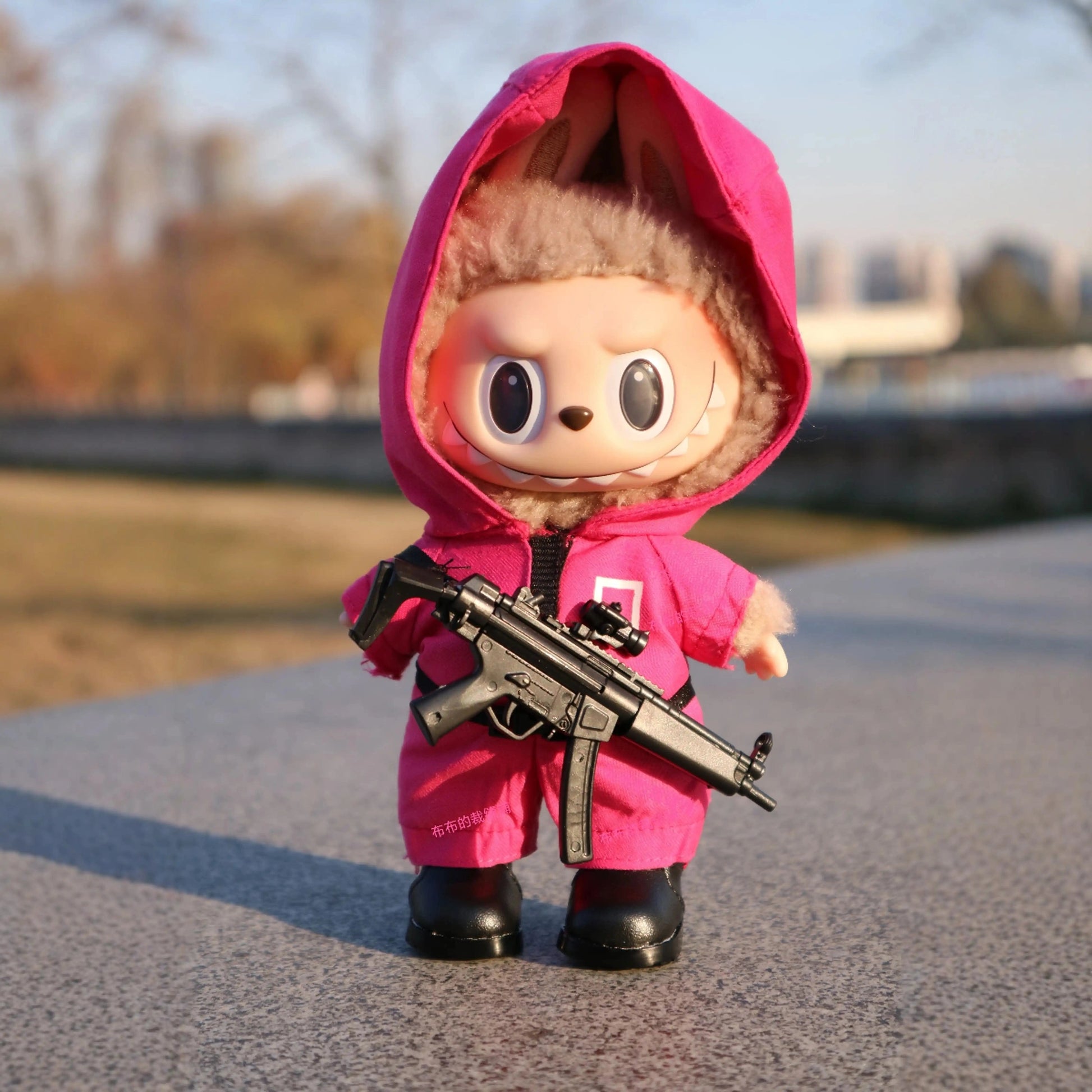 OUTFIT ONLY Labubu’s Squid Game-Inspired Pink Guard Costume Furever Adorable