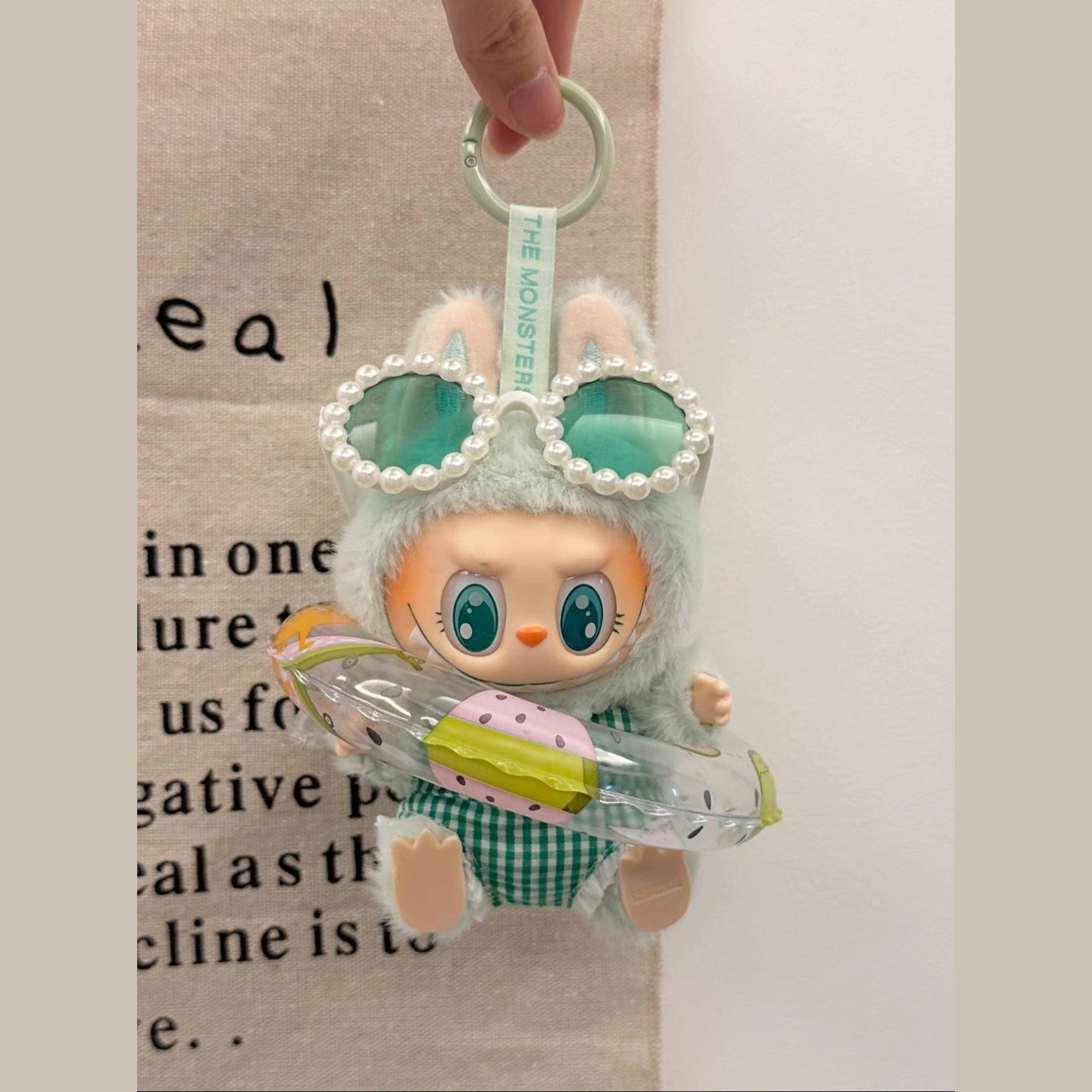 Outfit Only Labubu Vacation 3-Piece Set – Swimsuit, Float Ring & Sunglasses Furever Adorable