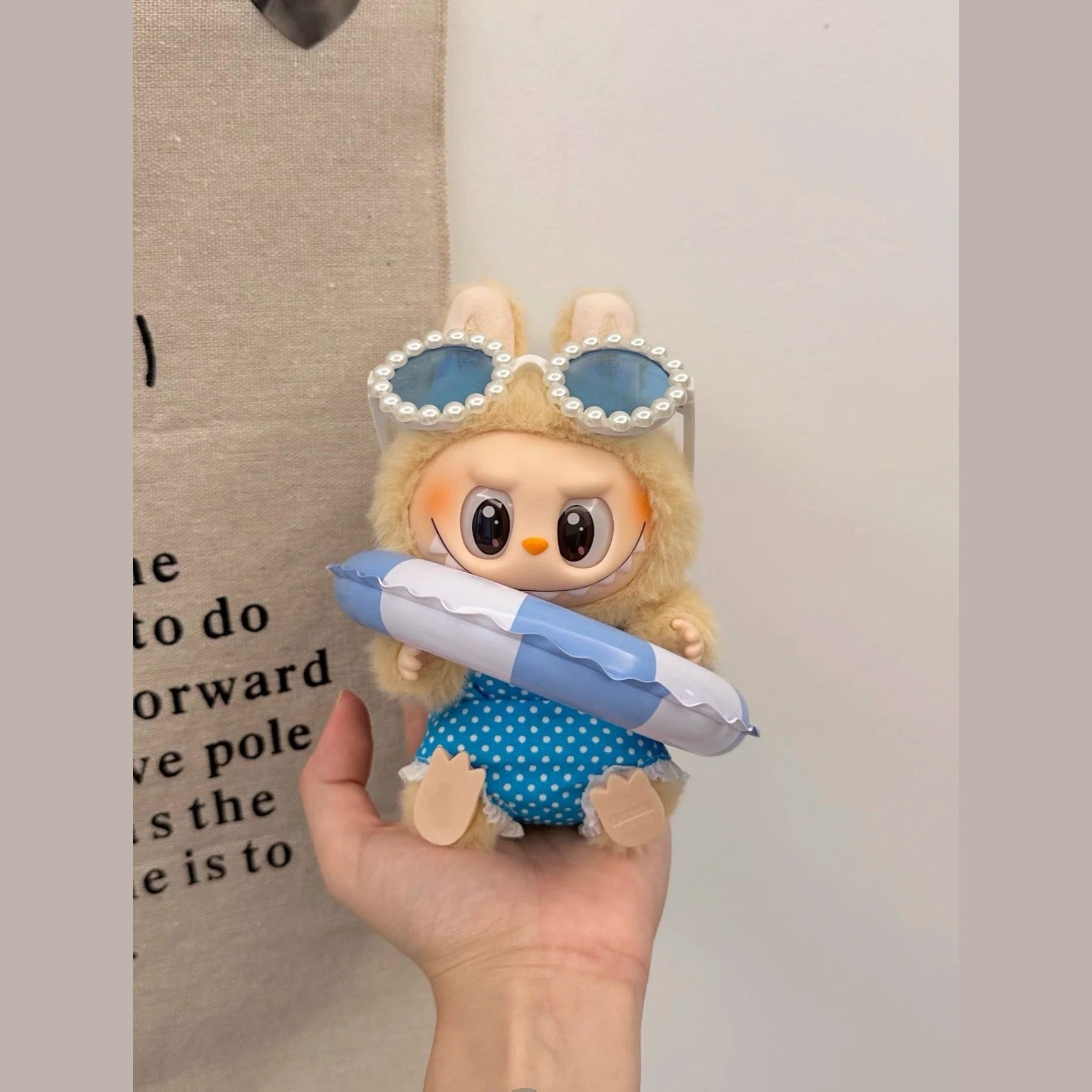 Outfit Only Labubu Vacation 3-Piece Set – Swimsuit, Float Ring & Sunglasses Furever Adorable