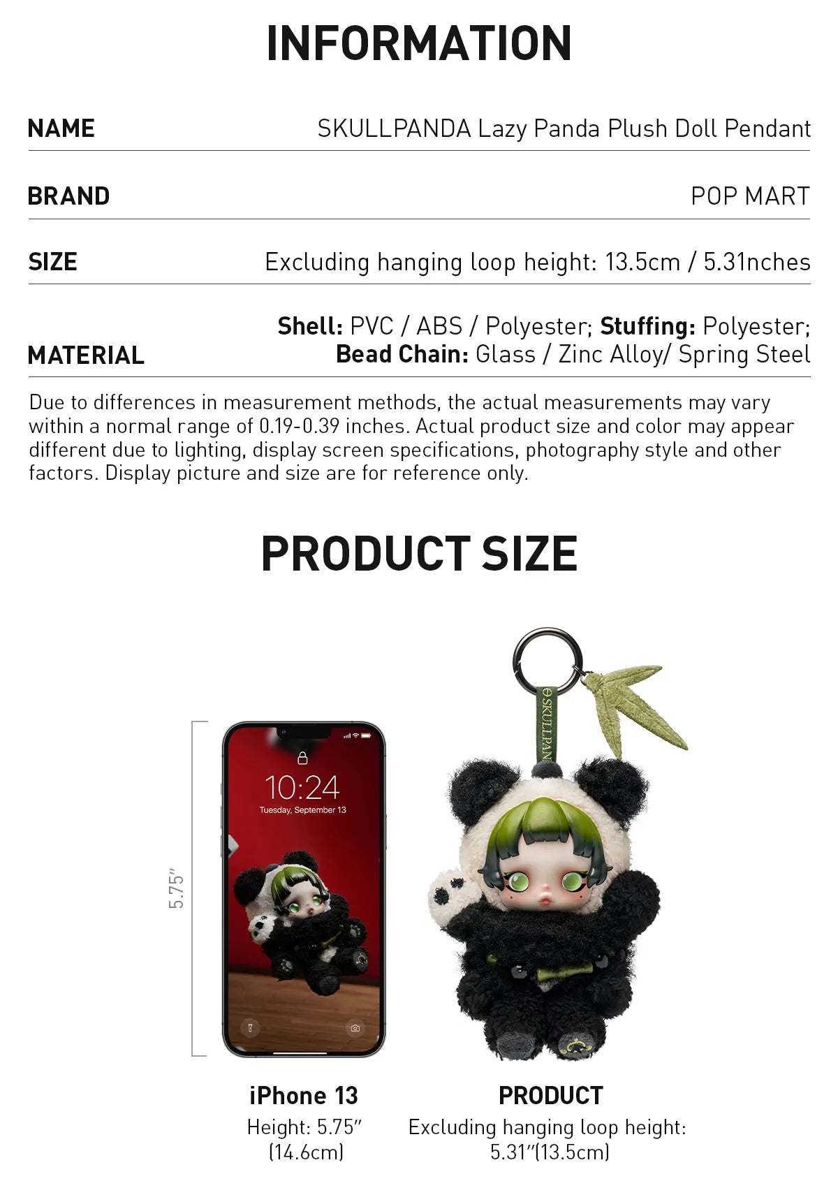 🐼✨ POP MART SKULLPANDA Lazy Panda Plush Doll Pendant ✨🐼 Furever Adorable
