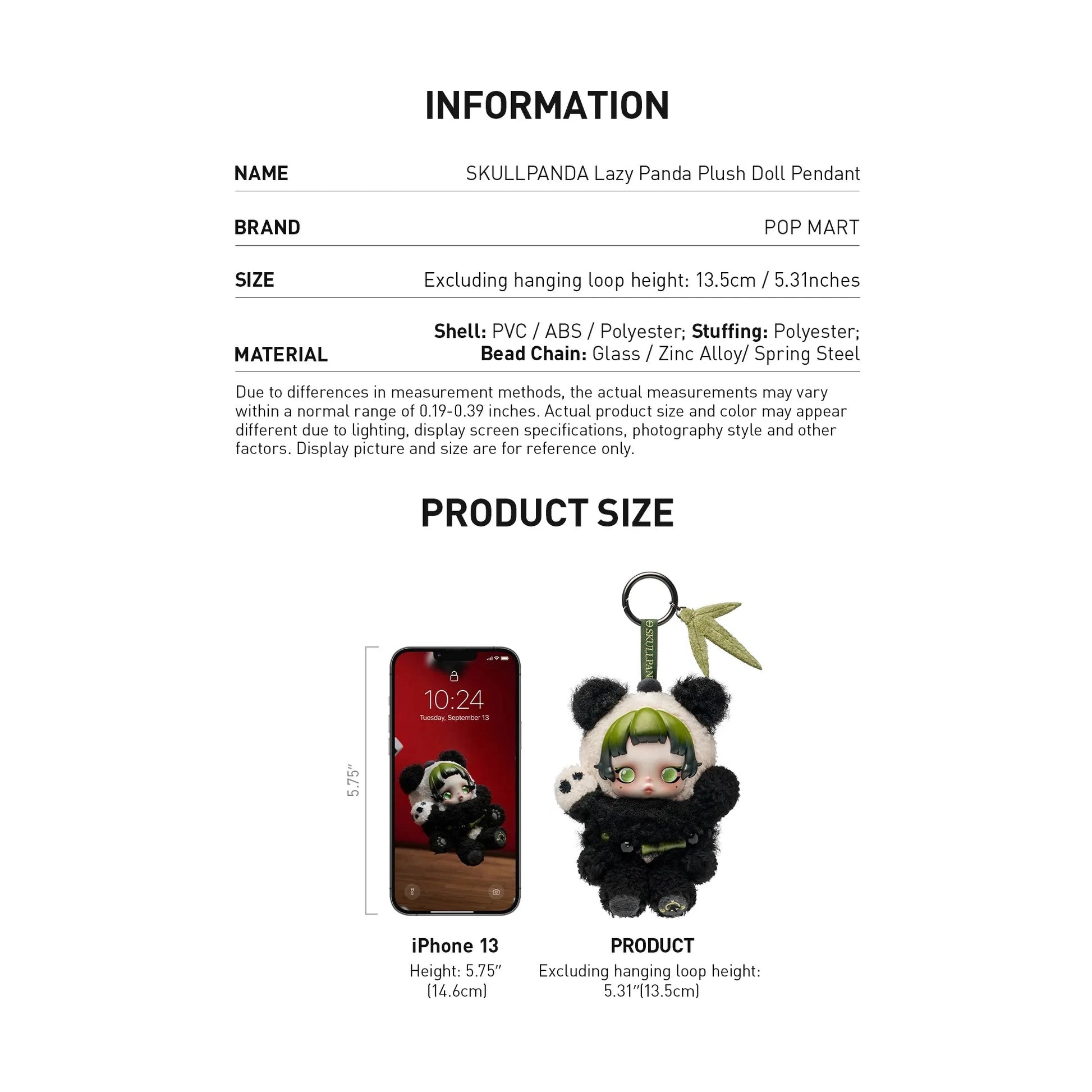 🐼✨ POP MART SKULLPANDA Lazy Panda Plush Doll Pendant ✨🐼 Furever Adorable