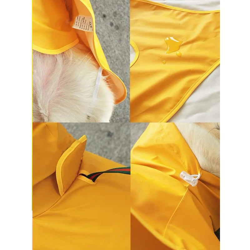 Pet Dog Raincoat For Small Medium Large Dogs Waterproof Jacket Rain Coat Clothes Corgi Husky Schnauzer Pug Labrador CTC01-Furever Adorable