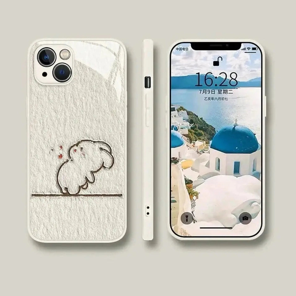 Rabbit Patterned Phone Case for Couples-Furever Adorable