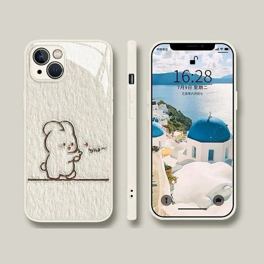 Rabbit Patterned Phone Case for Couples-Furever Adorable