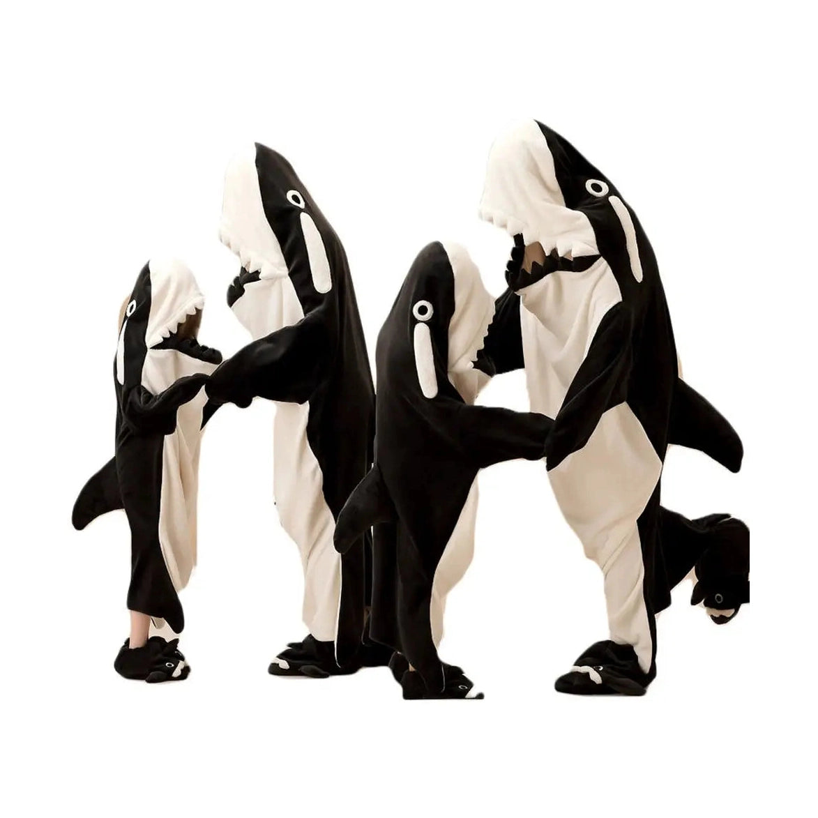 Shark Patterned Four-Mouth Nightdress Pajamas-Furever Adorable